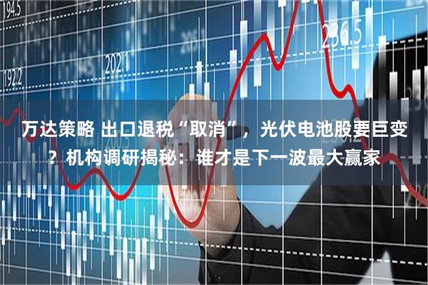 万达策略 出口退税“取消”，光伏电池股要巨变？机构调研揭秘：谁才是下一波最大赢家