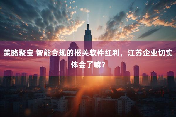 策略聚宝 智能合规的报关软件红利，江苏企业切实体会了嘛？